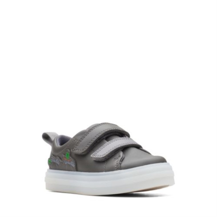 Flare Bug Fst G Fit Clarks Cuero Gris Oscuro