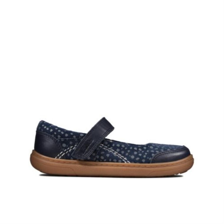 Flash Stripe Inf G Fit Clarks Cuero Azul Marino