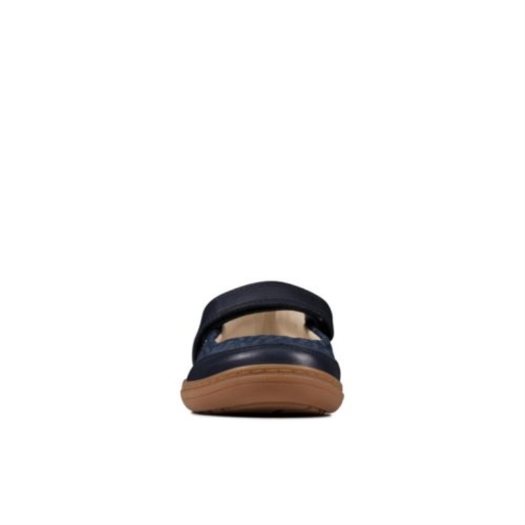 Flash Stripe Inf G Fit Clarks Cuero Azul Marino