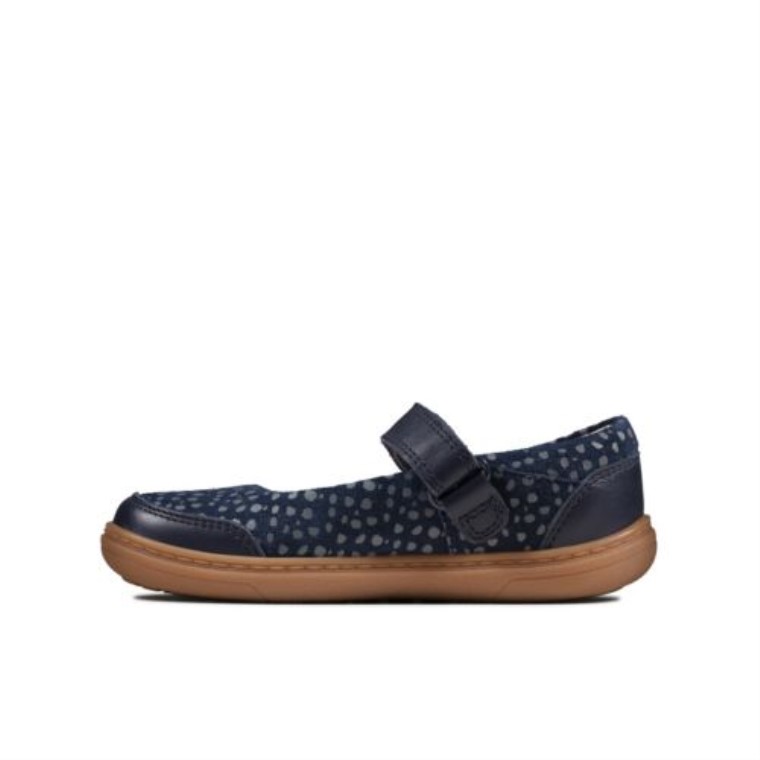Flash Stripe Inf G Fit Clarks Cuero Azul Marino