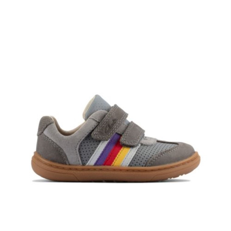 Cuero Gris Clarks Flash Guapo Fst G Ajuste