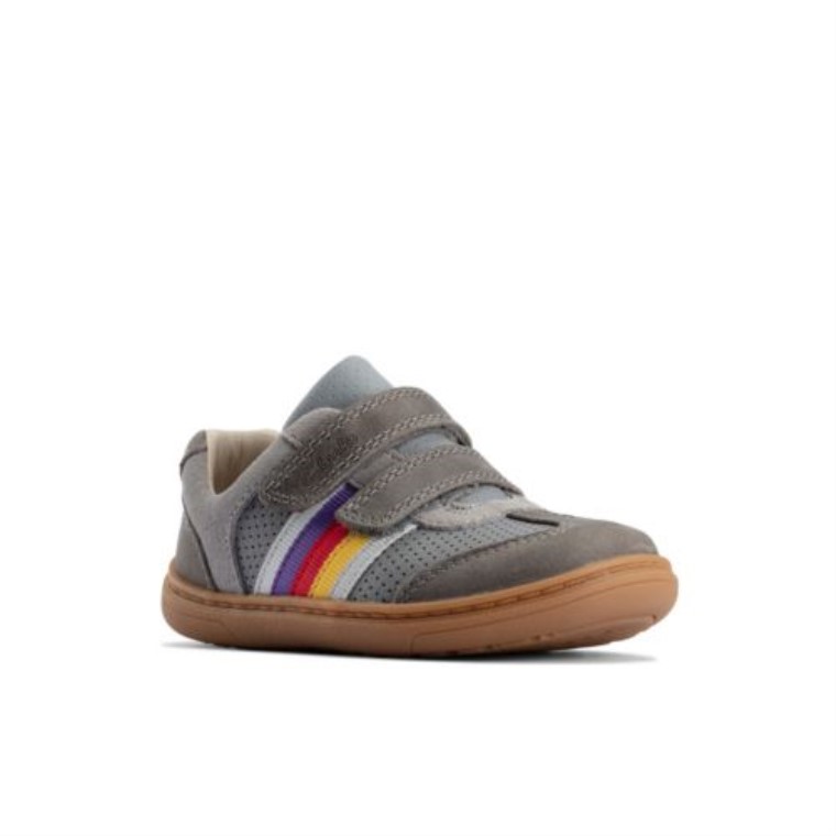 Cuero Gris Clarks Flash Guapo Fst G Ajuste