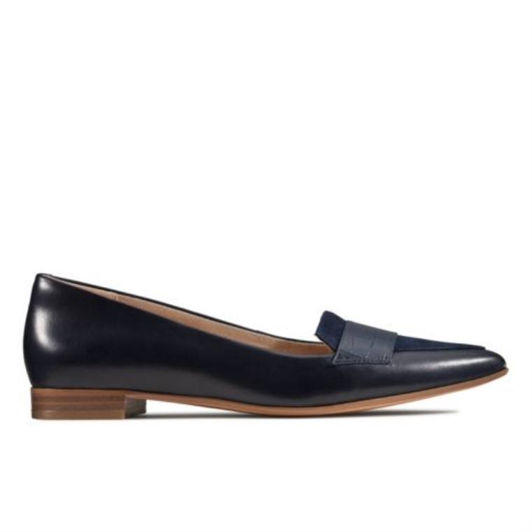 Laina 15 Mocasín Clarks Azul Marino Croc Combi