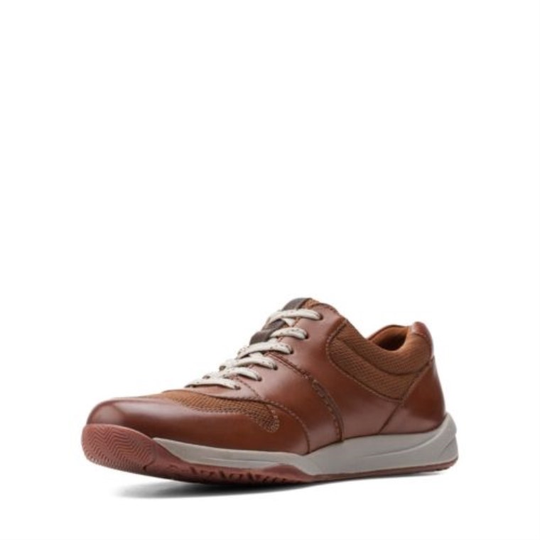 Langton Race Cuero Marrón Oscuro Clarks