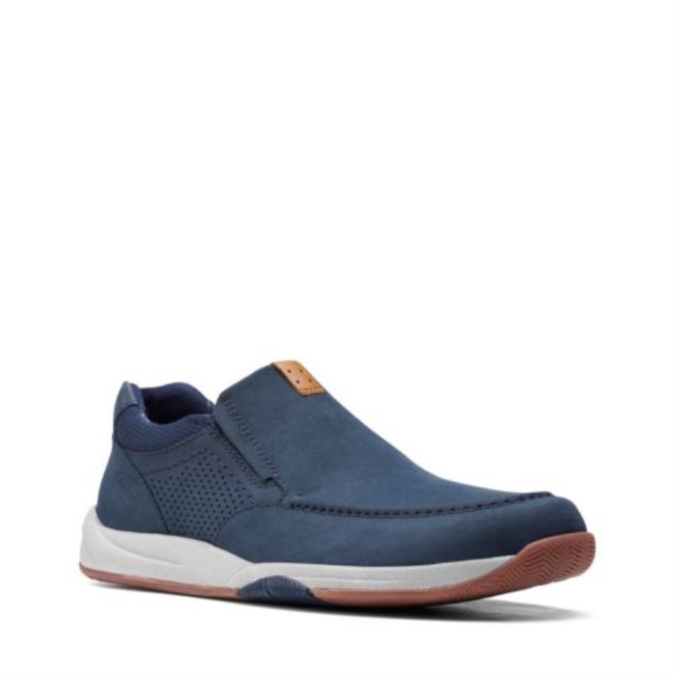 Langton Step Clarks Nubuck Azul Marino