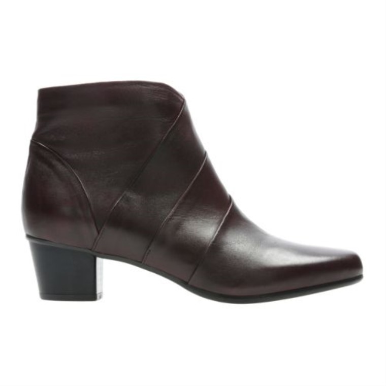 Leola Hielo Clarks Cuero Burdeos
