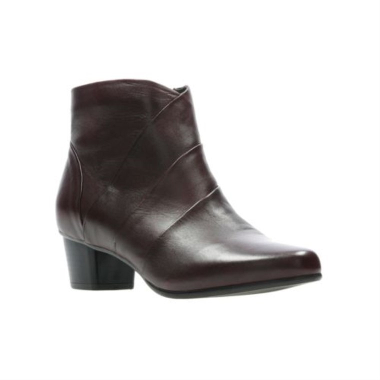 Leola Hielo Clarks Cuero Burdeos