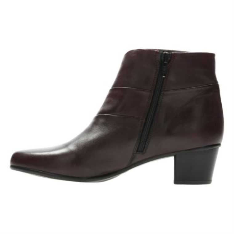 Leola Hielo Clarks Cuero Burdeos