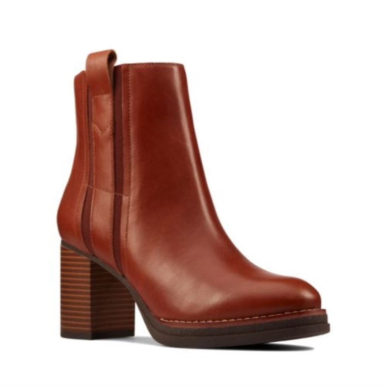 Mable Easy Clarks Cuero Marrón Oscuro