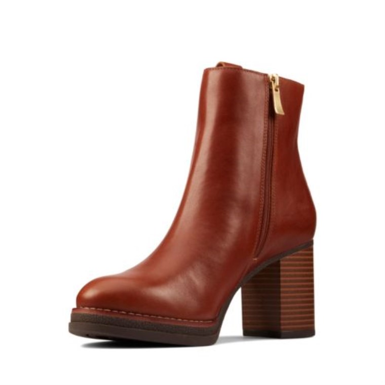 Mable Easy Clarks Cuero Marrón Oscuro