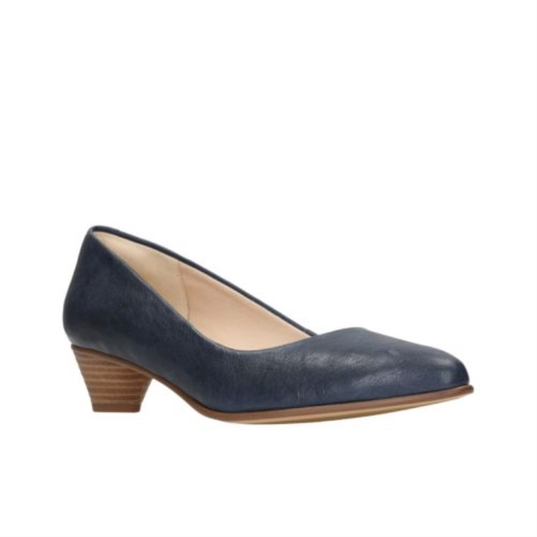 Mena Bloom Clarks Cuero Azul Marino