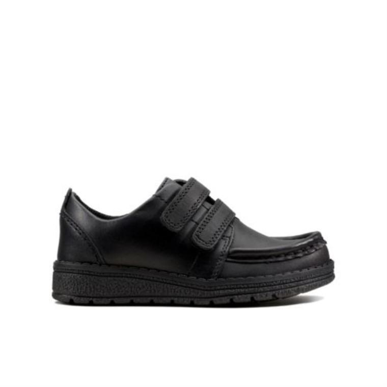 Mendip Bright Inf F Fit Cuero Negro Clarks