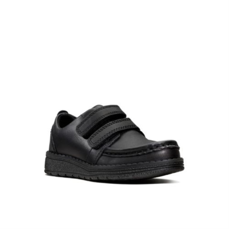 Mendip Bright Inf F Fit Cuero Negro Clarks