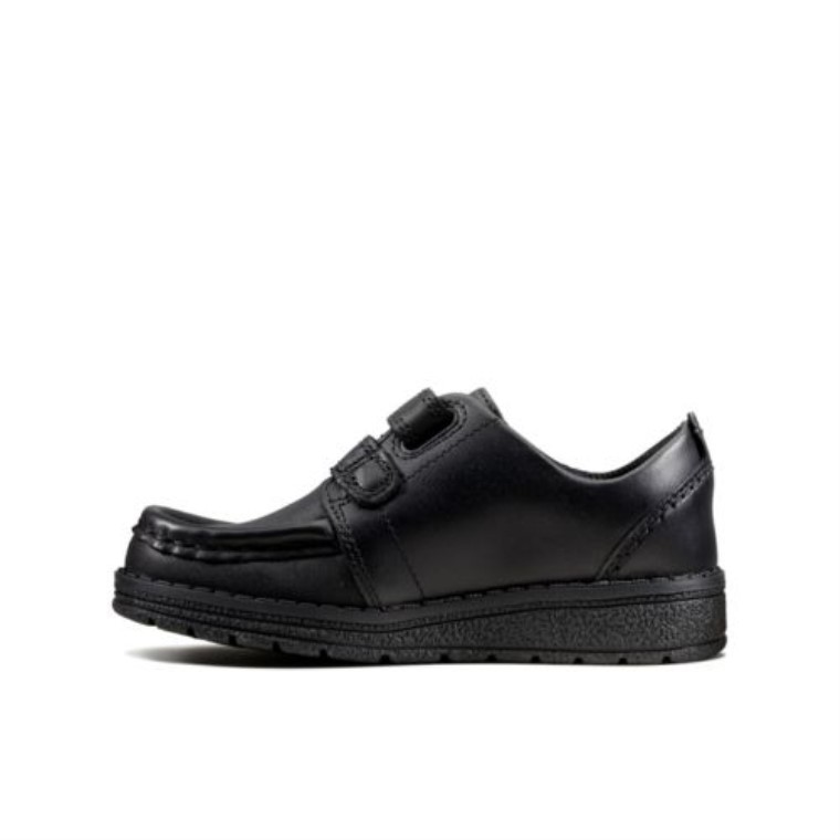 Mendip Bright Inf F Fit Cuero Negro Clarks