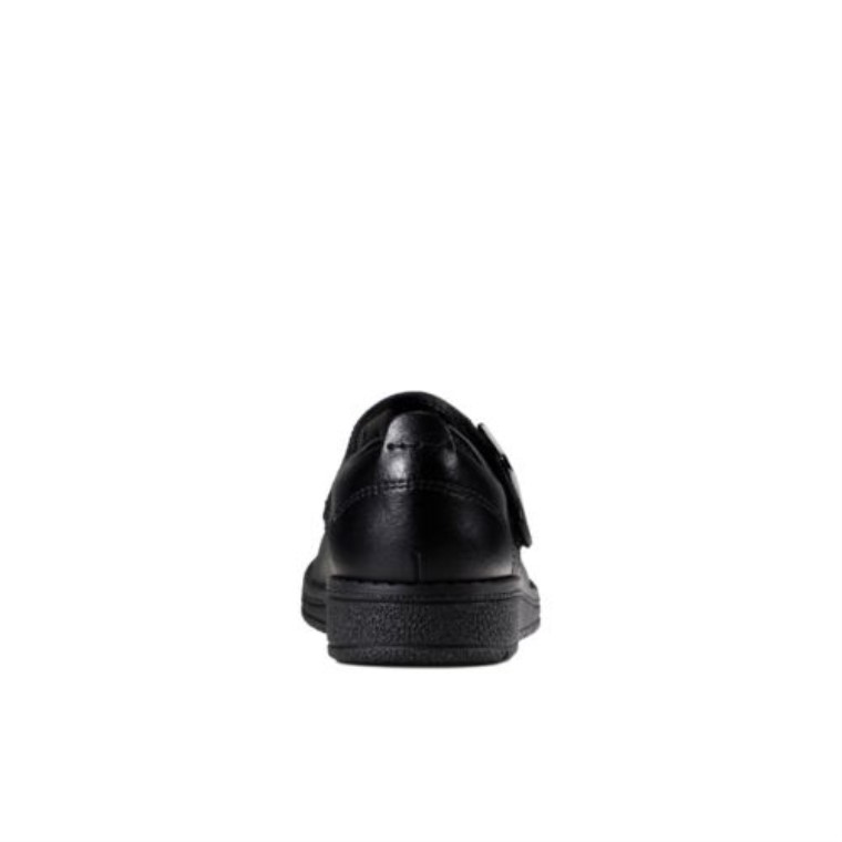 Mendip Stitch Jnr F Fit Cuero Negro Clarks