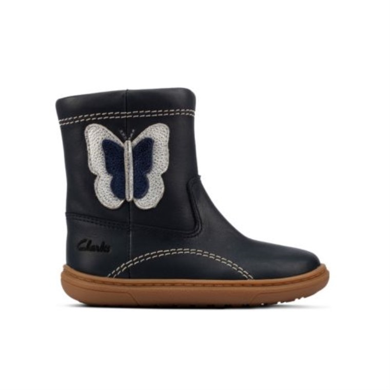 Azul Marino Combi Cuero Flash Midi Fst G Ajuste Clarks