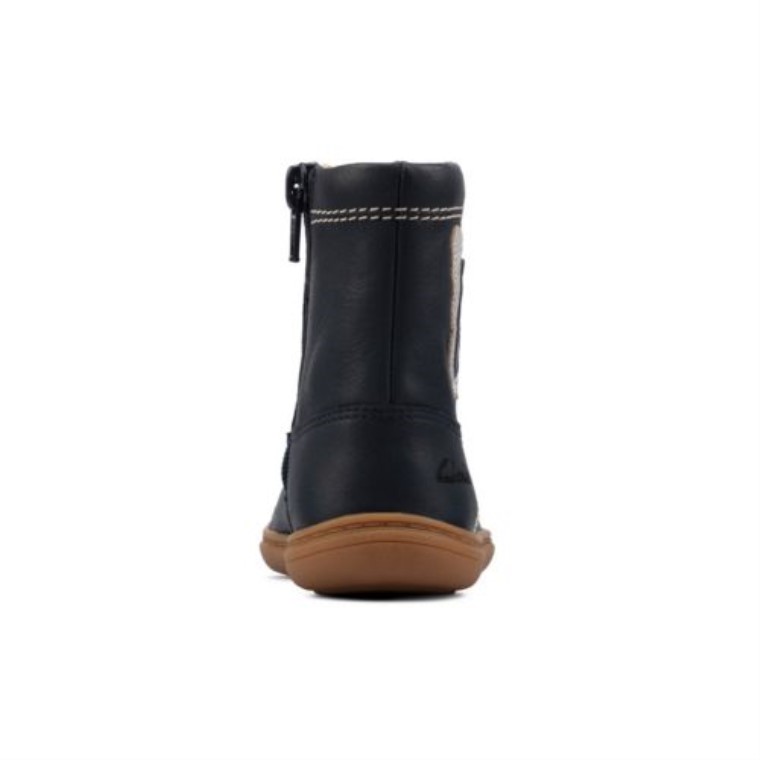 Azul Marino Combi Cuero Flash Midi Fst G Ajuste Clarks