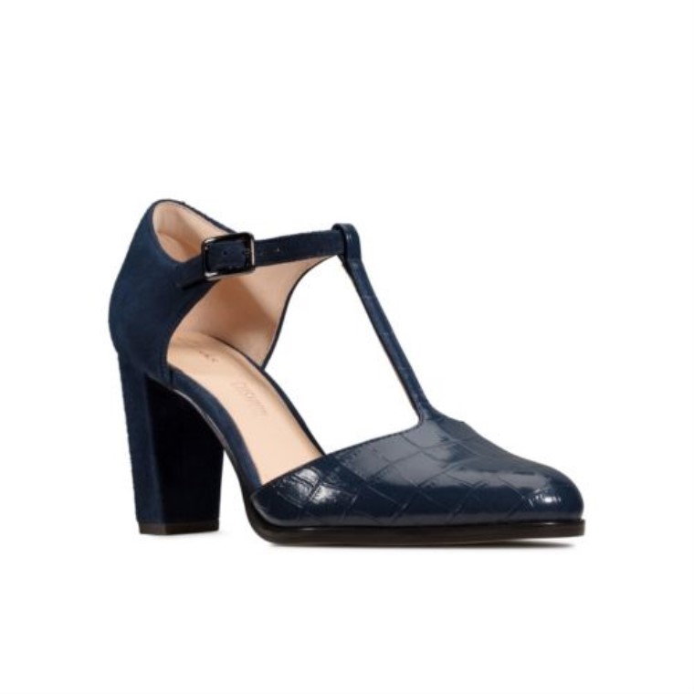 Azul Marino Cocodrilo Kayl85 Tbar Clarks