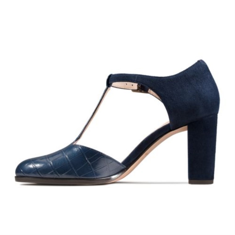 Azul Marino Cocodrilo Kayl85 Tbar Clarks