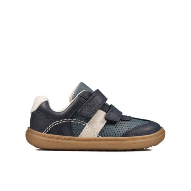 Cuero Azul Marino Clarks 2 Flash Metra Fst G Fit