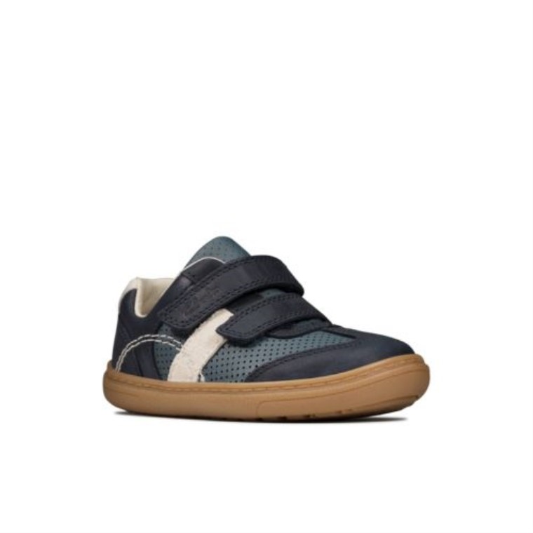 Cuero Azul Marino Clarks 2 Flash Metra Fst G Fit
