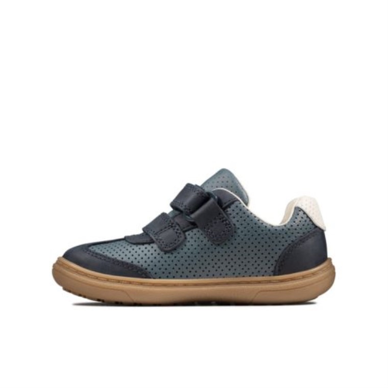Cuero Azul Marino Clarks 2 Flash Metra Fst G Fit