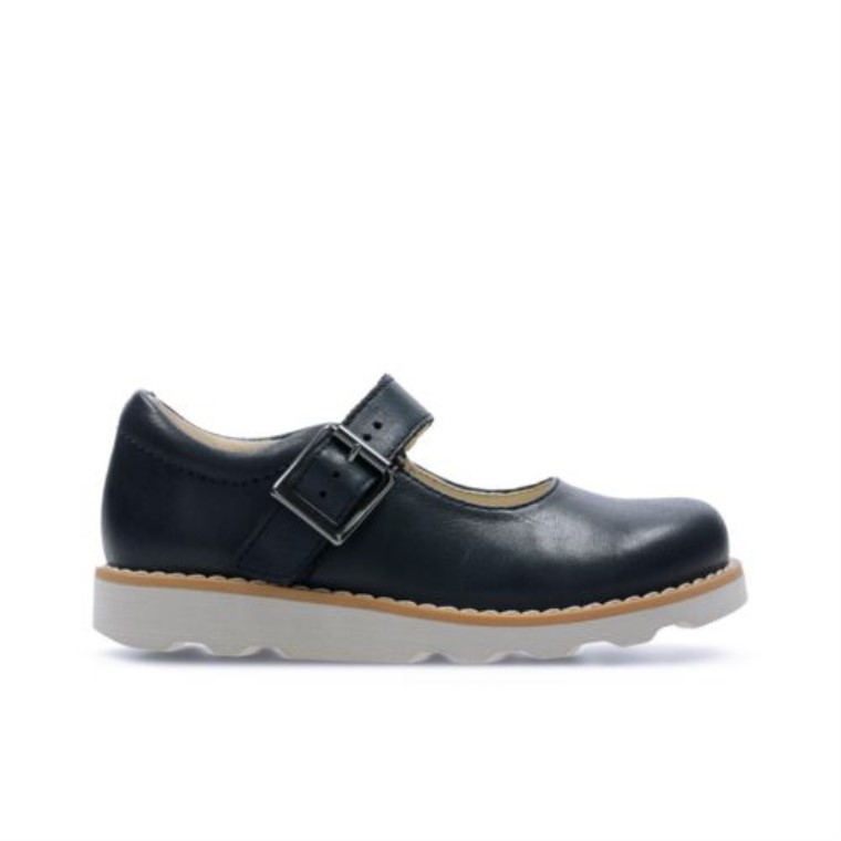 Azul Marino Cuero Clarks Crown Honor Inf E Fit
