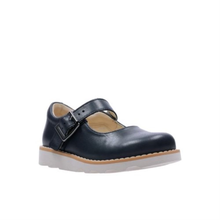 Azul Marino Cuero Clarks Crown Honor Inf E Fit