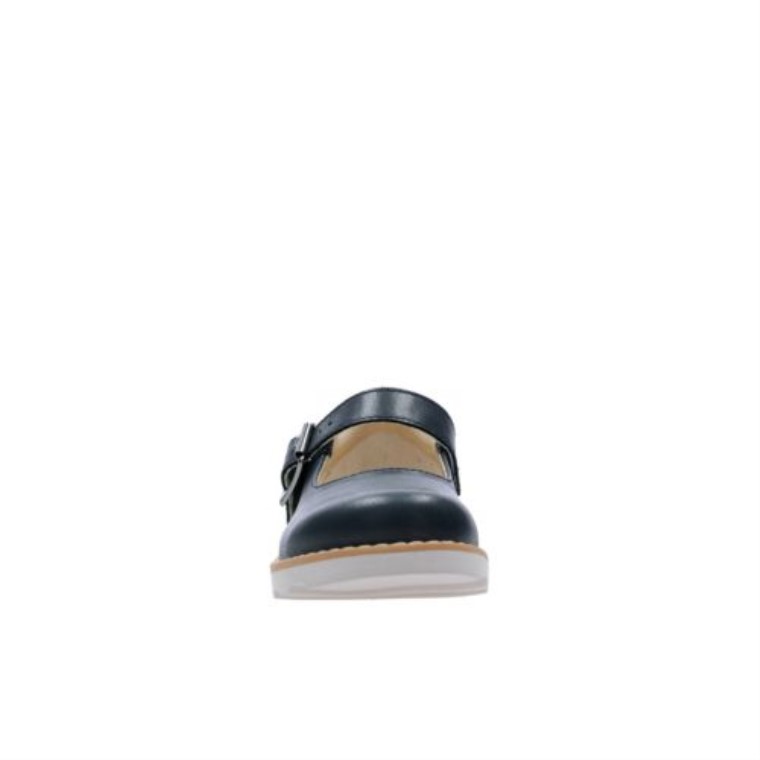 Azul Marino Cuero Clarks Crown Honor Inf E Fit
