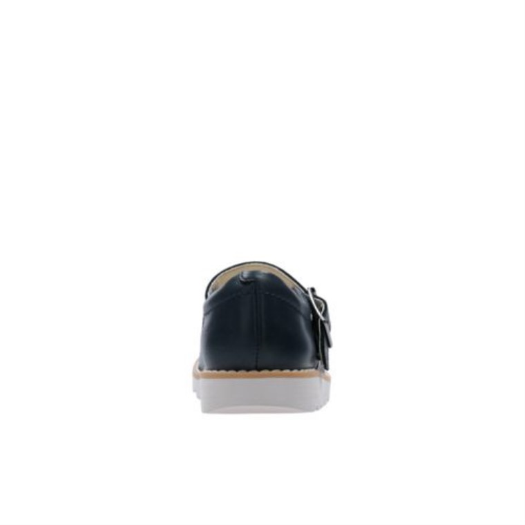 Azul Marino Cuero Clarks Crown Honor Inf E Fit