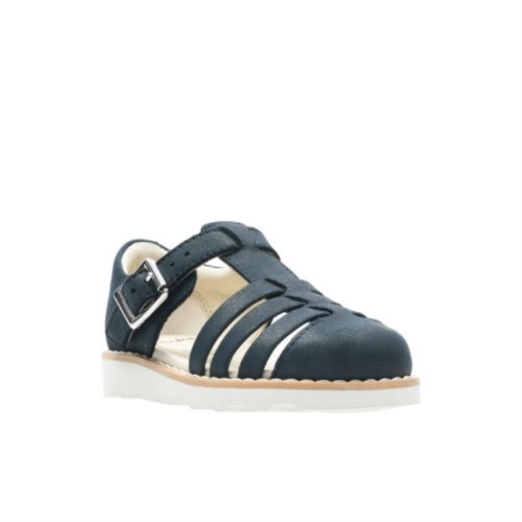 Azul Marino Cuero Clarks Crown Stem Inf G Fit