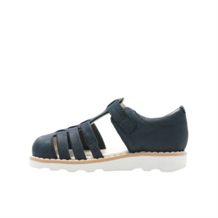 Azul Marino Cuero Clarks Crown Stem Inf G Fit