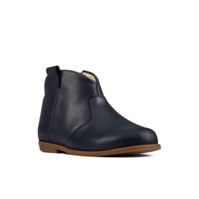 Cuero Azul Marino Clarks Dibujó Amanecer Fst Ajuste F