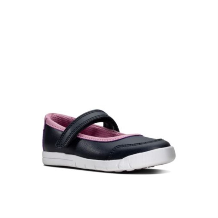 Cuero Azul Marino Clarks Esmeril Halo Fst G Ajuste