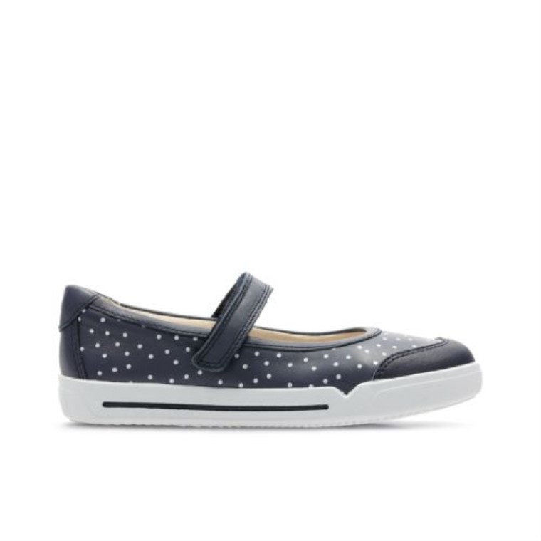 Cuero Azul Marino Clarks Esmeril Halo Inf G Ajuste
