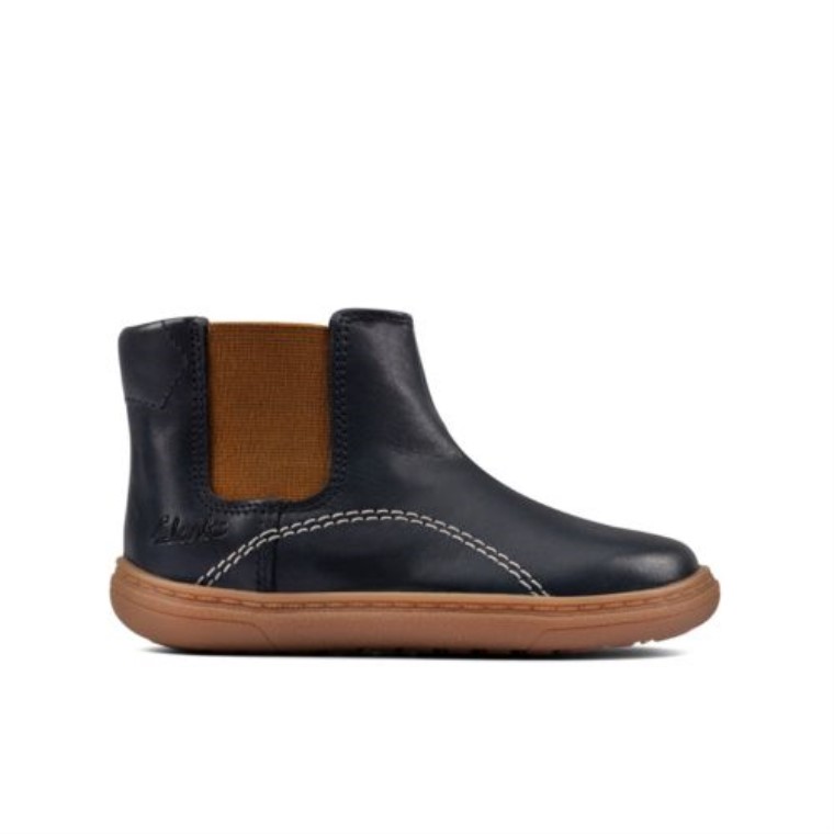 Cuero Azul Marino Clarks Flash Sea Fst F Fit