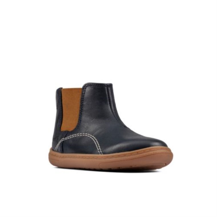 Cuero Azul Marino Clarks Flash Sea Fst F Fit