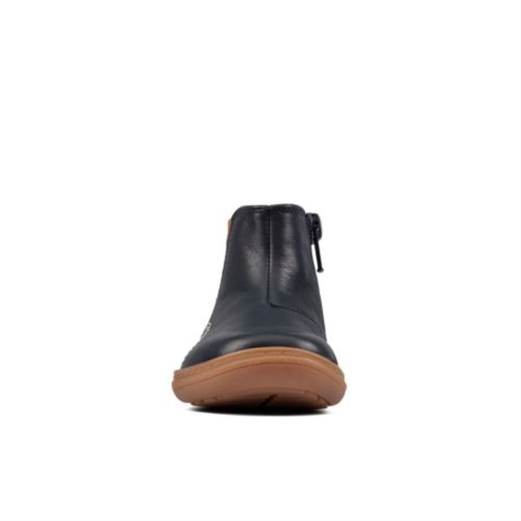 Cuero Azul Marino Clarks Flash Sea Fst F Fit