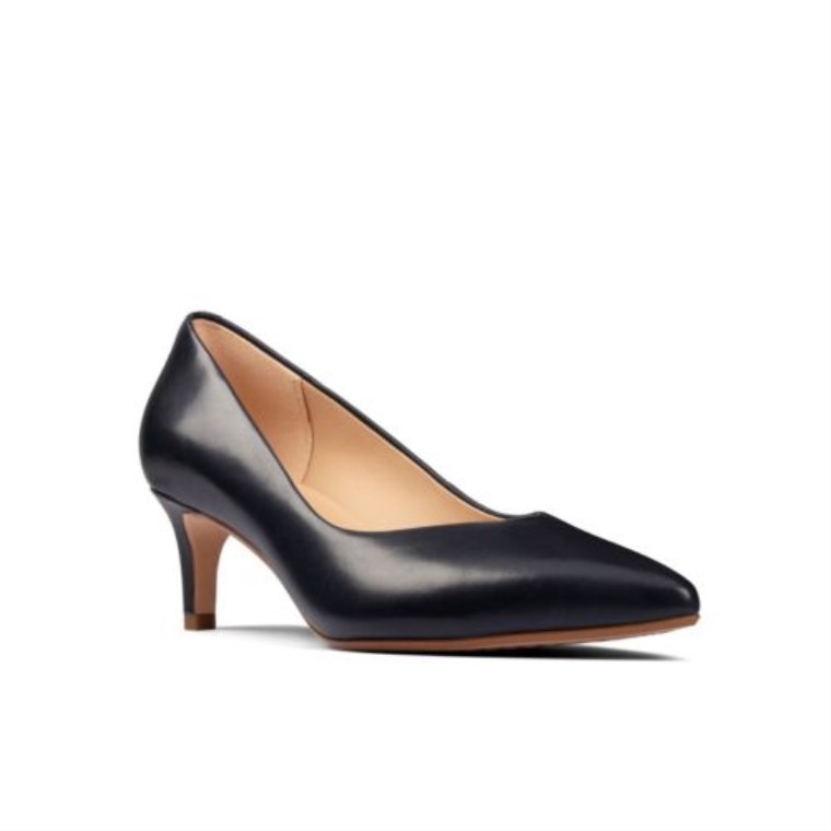 Azul Marino Clarks Laina 55 Court2 Cuero