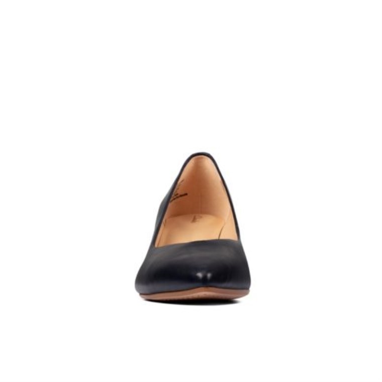 Azul Marino Clarks Laina 55 Court2 Cuero