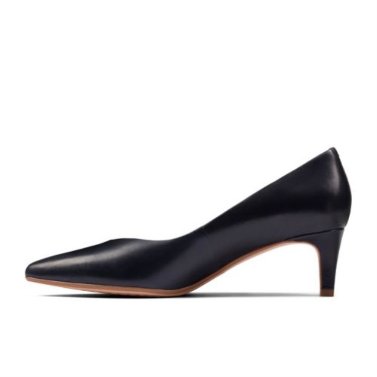 Azul Marino Clarks Laina 55 Court2 Cuero