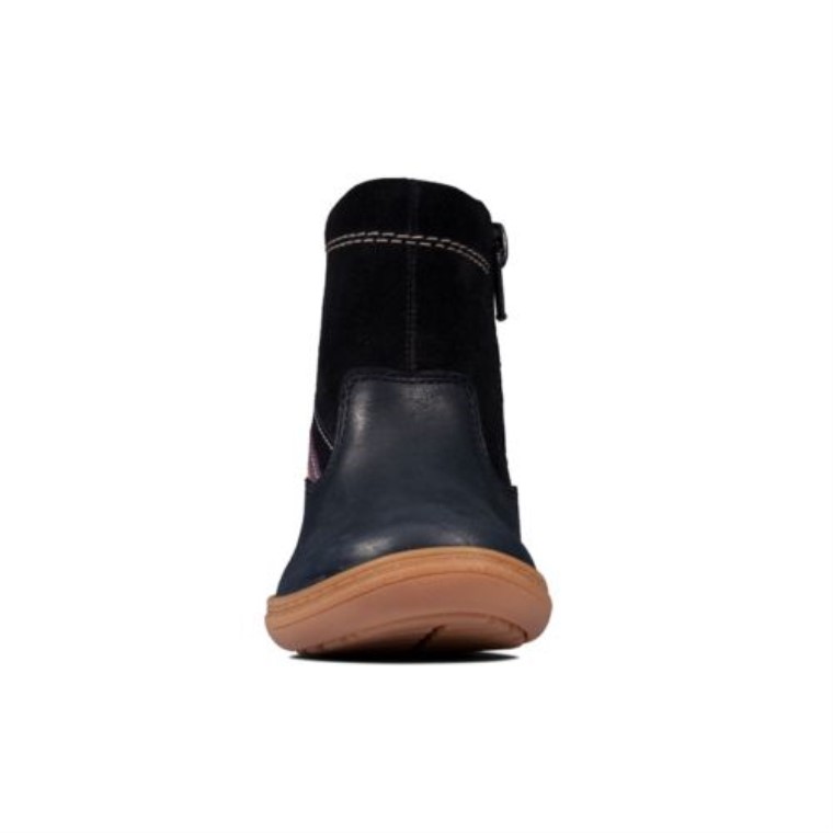 Azul Marino Cuero Flash Shine Fst F Fit Clarks