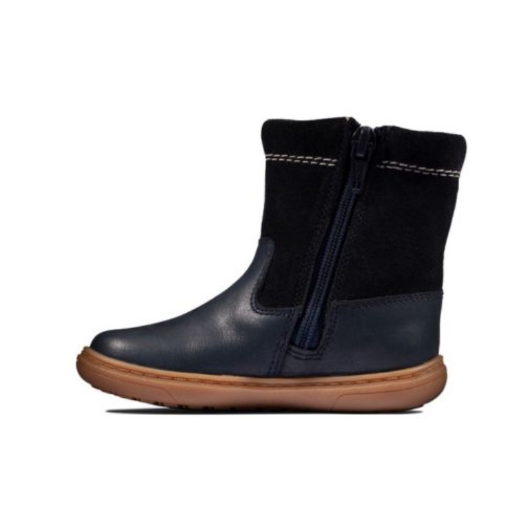 Azul Marino Cuero Flash Shine Fst F Fit Clarks