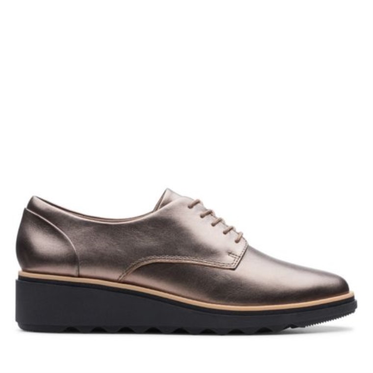 Guijarro Metalizado Cuero Clarks Sharon Noel