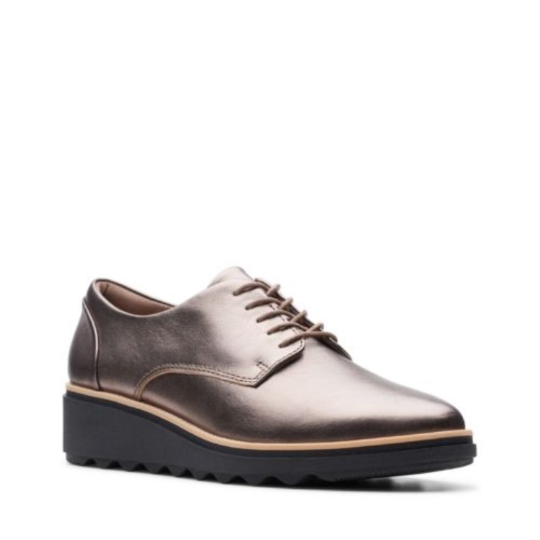 Guijarro Metalizado Cuero Clarks Sharon Noel