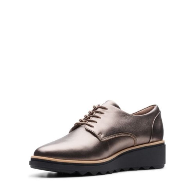 Guijarro Metalizado Cuero Clarks Sharon Noel