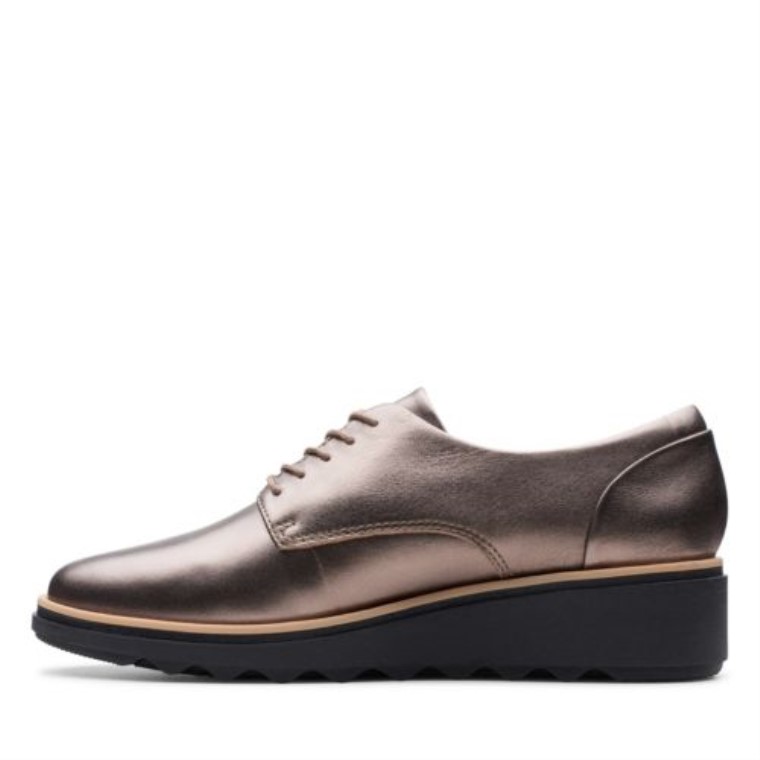 Guijarro Metalizado Cuero Clarks Sharon Noel