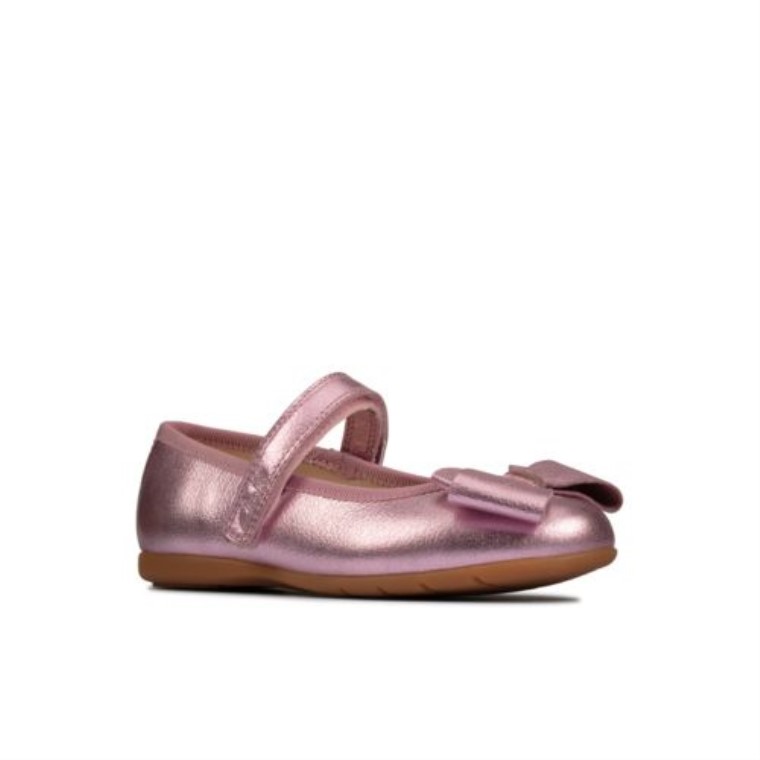 Lazo De Baile Clarks De Cuero Rosa Inf G Fit