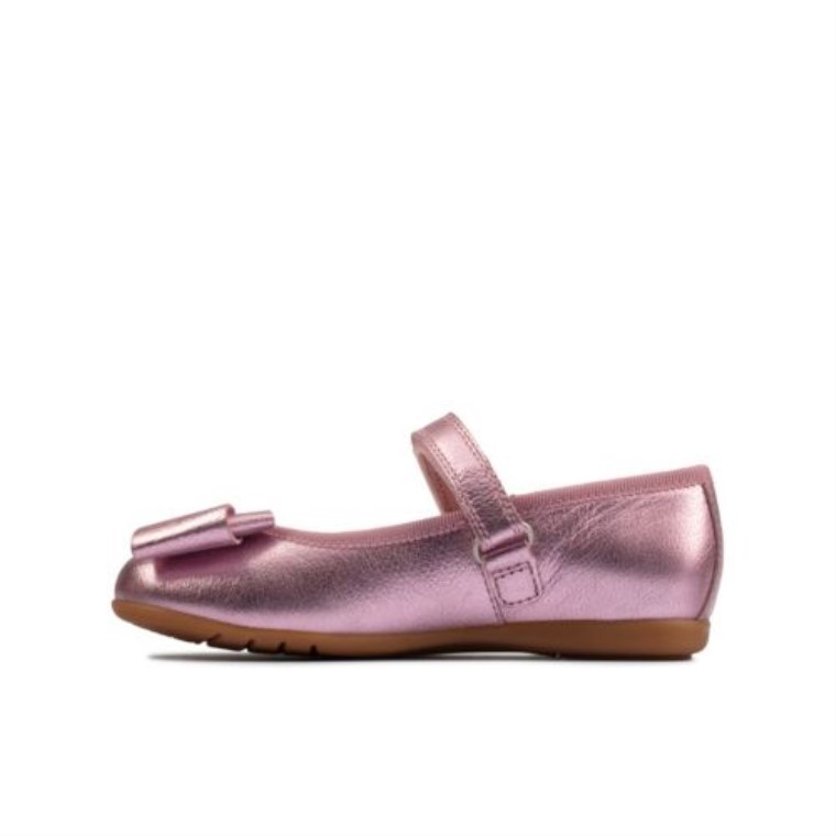 Lazo De Baile Clarks De Cuero Rosa Inf G Fit