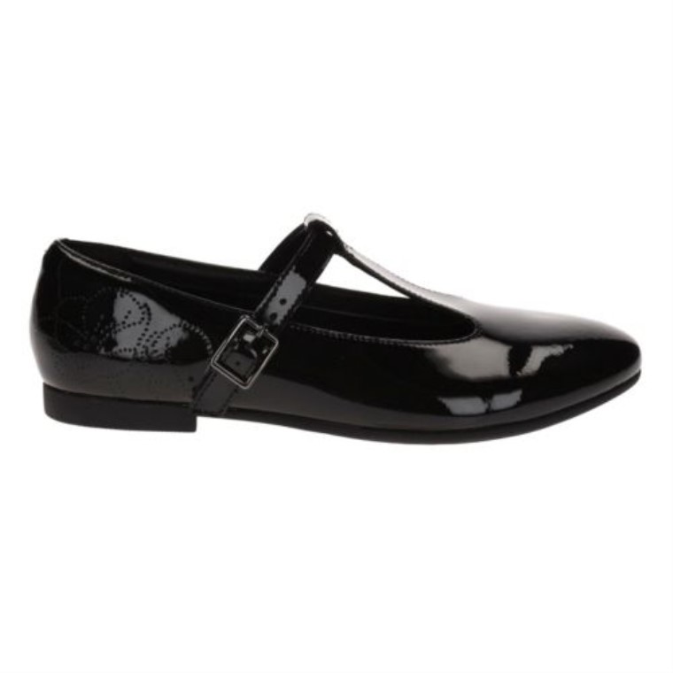 Selsey Fudge Inf G Ajuste Charol Negro Clarks